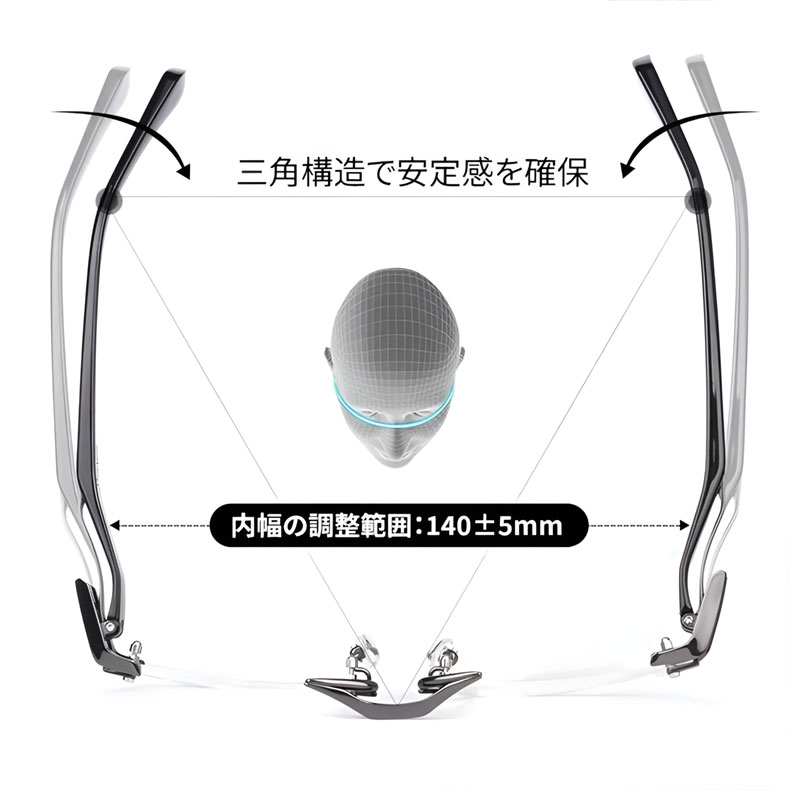 ブルーライトカット調光機能付きリムレスリーディンググラス | Rimless Photo - 商品画像 8/21