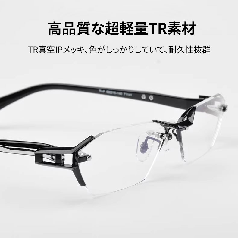 Eterlens ブルーライトカット調光機能付きリムレスリーディンググラス