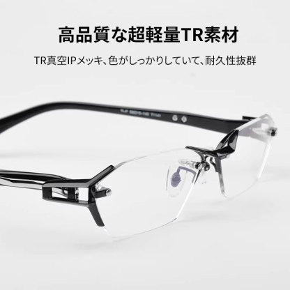 Eterlens ブルーライトカット調光機能付きリムレスリーディンググラス
