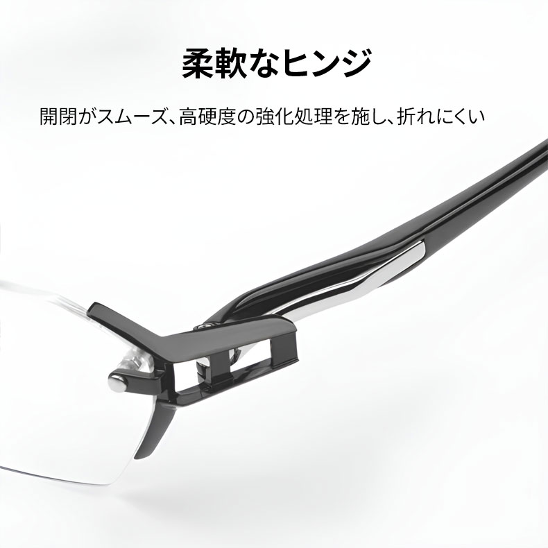 Eterlens ブルーライトカット調光機能付きリムレスリーディンググラス