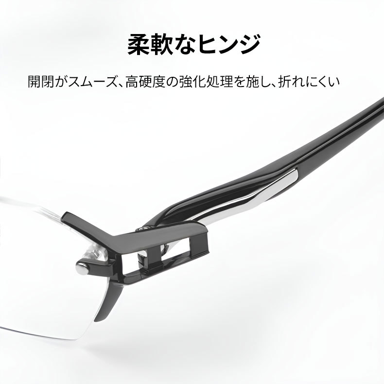 Eterlens ブルーライトカット調光機能付きリムレスリーディンググラス