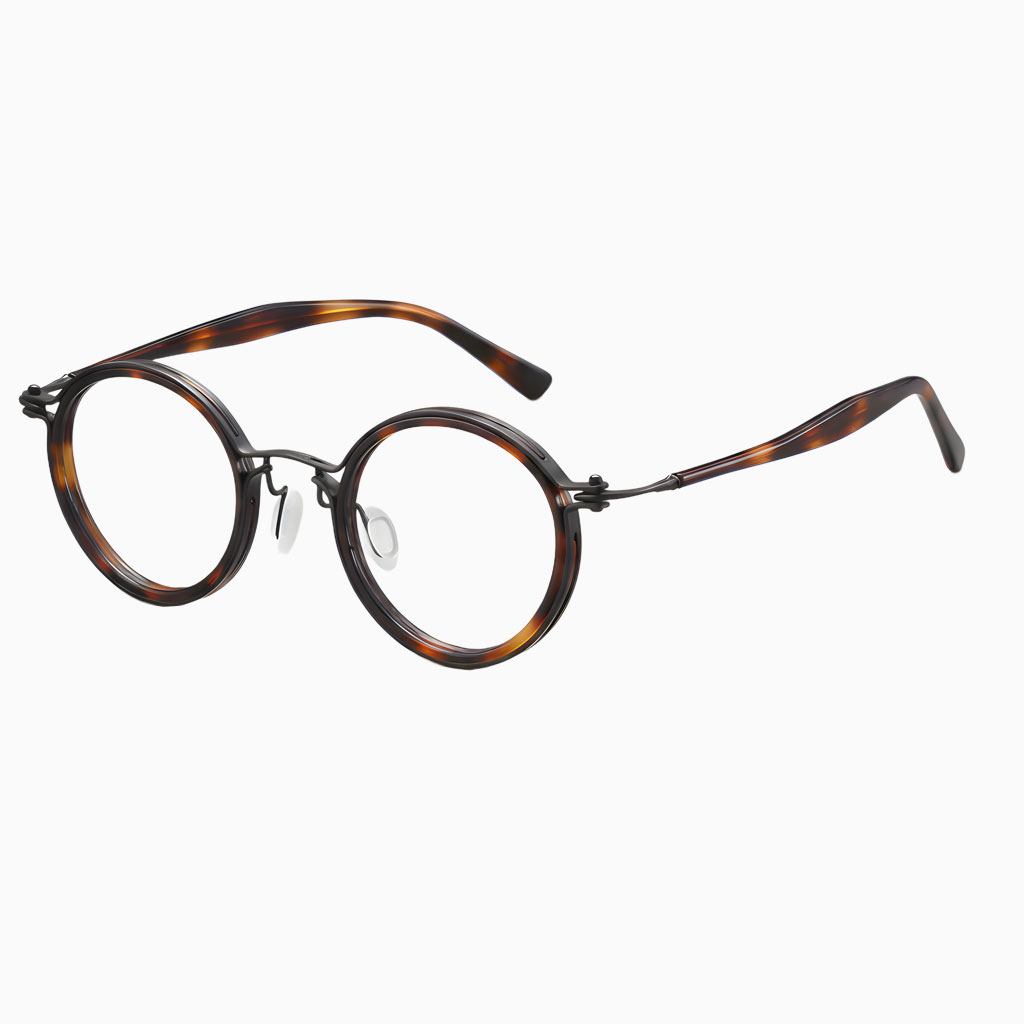 Eterlens 時の円環コレクション｜14.7g ボストン型ラウンドフレームメガネ｜度付き対応｜精巧でレトロ