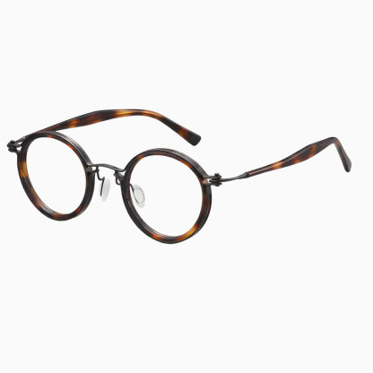 Eterlens 時の円環コレクション｜14.7g ボストン型ラウンドフレームメガネ｜度付き対応｜精巧でレトロ