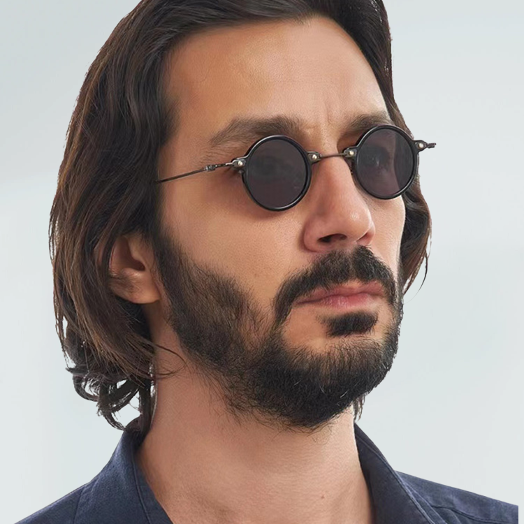 小さめの個性ラウンドフレーム|UV400|ヒップホップ風サングラス | Round Polar - 商品画像 4/19