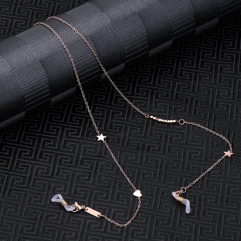 Eterlens おしゃれな純チタン製軽量眼鏡チェーン-m