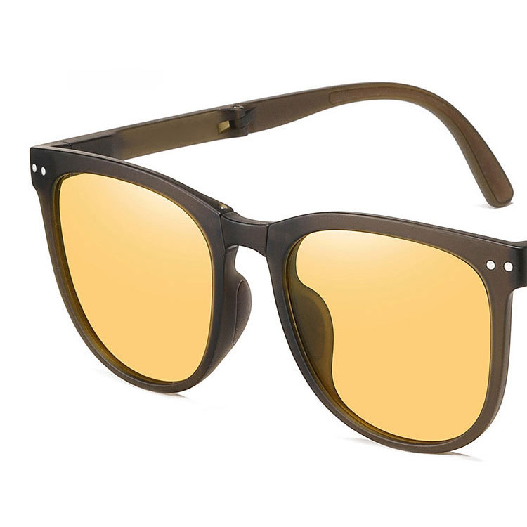 Eterlens | スクエアフレーム  TR90 | カラーレンズ  折りたたみ可能  | uv400 偏光サングラス-Eterlens