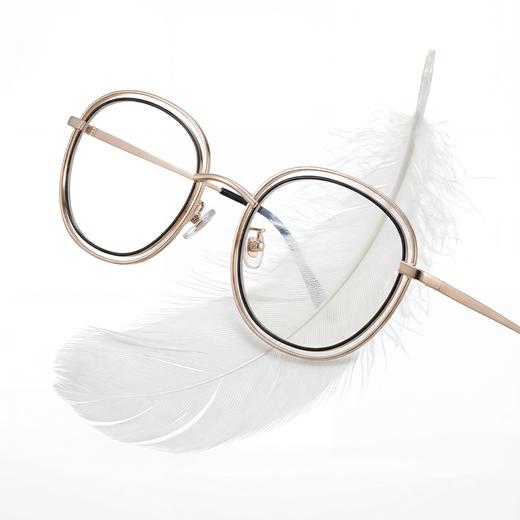 【レトロモダン・小顔効果 15g 】Eterlens ラウンド型メガネ| 軽く丈夫なチタン合金フレーム | 度付き対応・ブルーライトカット・男女兼用 - 商品画像 4/7 (Round RxReady)