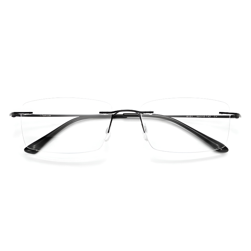 チタン製フレームレスブルーライトカット老眼鏡