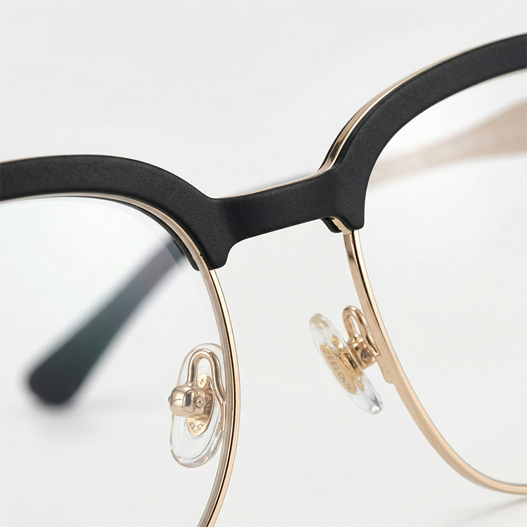 【知的でシャープな印象・小顔効果】Eterlens  スクエアフレーム メガネ｜高品質メタルフレーム｜度付き対応・ブルーライトカット・ユニセックス - 商品画像 9/10 (Round RxReady)