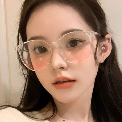 Eterlens | ビッグフレームチークメガネ | 小顔効果ブルーライトカット | 素顔に映える