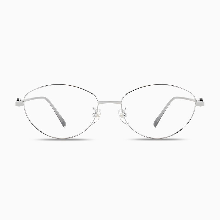 【柔らかな美しさ・横顔に映える】Eterlens | パール調・細身メタル【Pearl-Cat】| 13.9g | 小顔効果・上品 | 度付きメガネ | 甘辛ミックス・大人フェミニン