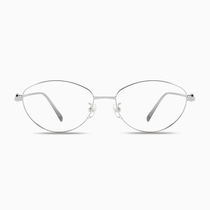 【柔らかな美しさ・横顔に映える】Eterlens | パール調・細身メタル【Pearl-Cat】| 13.9g | 小顔効果・上品 | 度付きメガネ | 甘辛ミックス・大人フェミニン