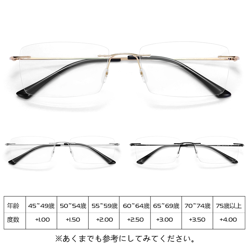 チタン製フレームレスブルーライトカット老眼鏡 | Rimless BlueGuard - 商品画像 7/9