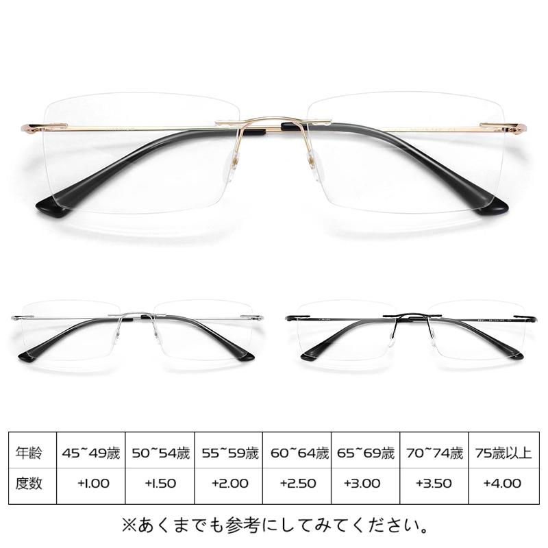 Eterlens  チタン製フレームレスブルーライトカット老眼鏡-Eterlens