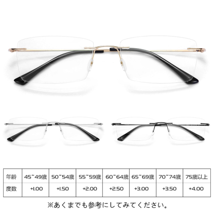 Eterlens  チタン製フレームレスブルーライトカット老眼鏡-Eterlens