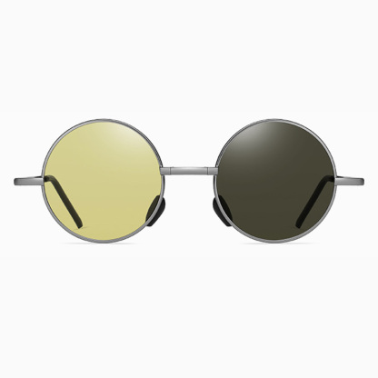 Eterlens | クラシックメタルラウンドフレーム | 折りたたみ  偏光調光 | メンズドライブメガネ-Eterlens