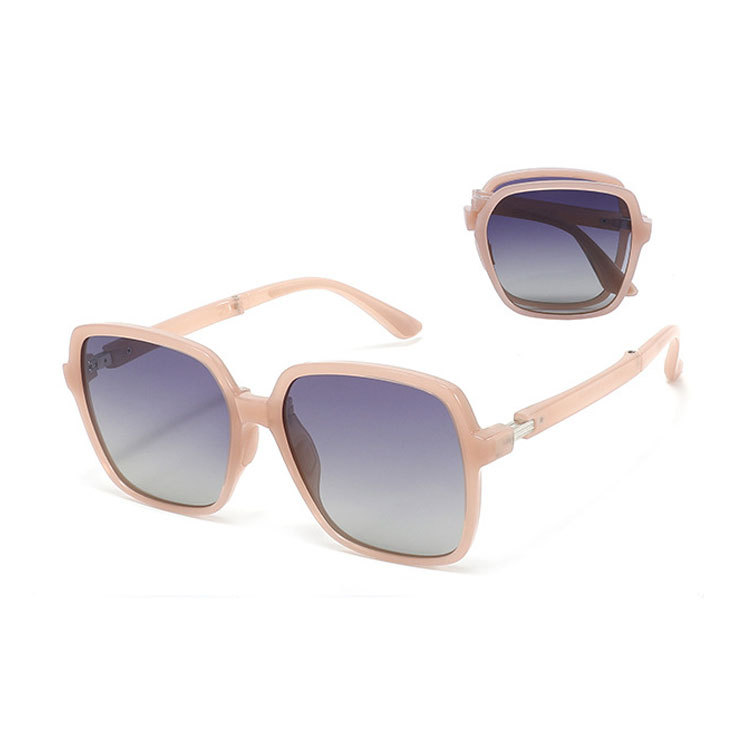 Eterlens | 大きめスクエアフレーム | グラデーションレンズ | 折りたたみ可能  UV400  サングラス-Eterlens