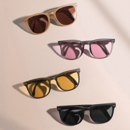 Eterlens | スクエアフレーム  TR90 | カラーレンズ  折りたたみ可能  | uv400 偏光サングラス-Eterlens