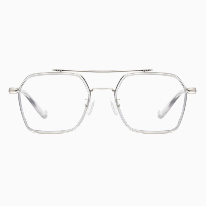 Eterlens｜レトロなダブルブリッジビッグフレームメガネ｜おしゃれな彫刻デザイン｜超軽量でスタイリッシュ