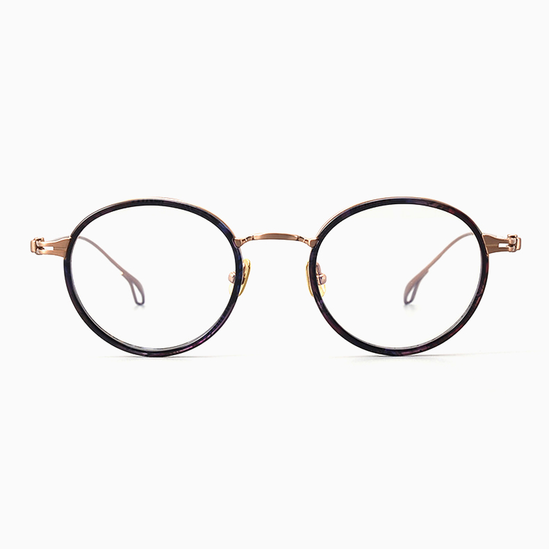 Eterlens｜レトロなラウンド型チタン製超軽量9.5gメガネ｜華奢で上品｜オーダーメイド