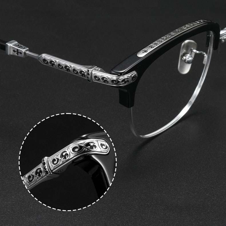 Eterlens | 上質なアセテートチタン製彫刻模様付きメガネ | クラシックレトロ | 丁寧な仕上げ