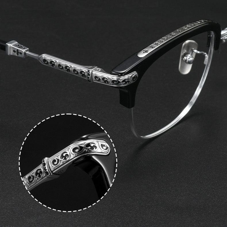 Eterlens | 上質なアセテートチタン製彫刻模様付きメガネ | クラシックレトロ | 丁寧な仕上げ
