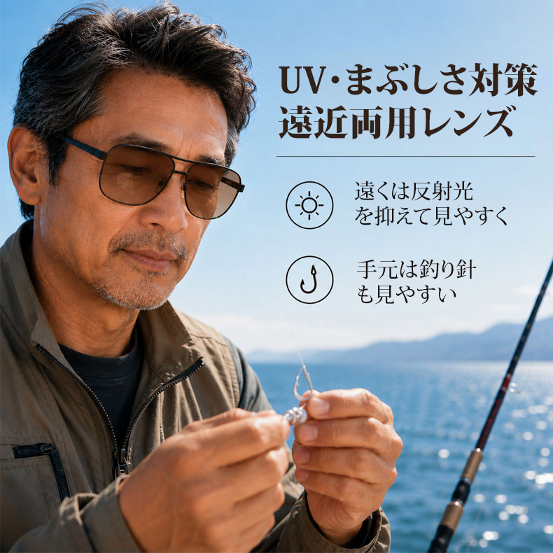Eterlens │ダブルブリッジ 遠近両用サングラス＆老眼鏡2in1