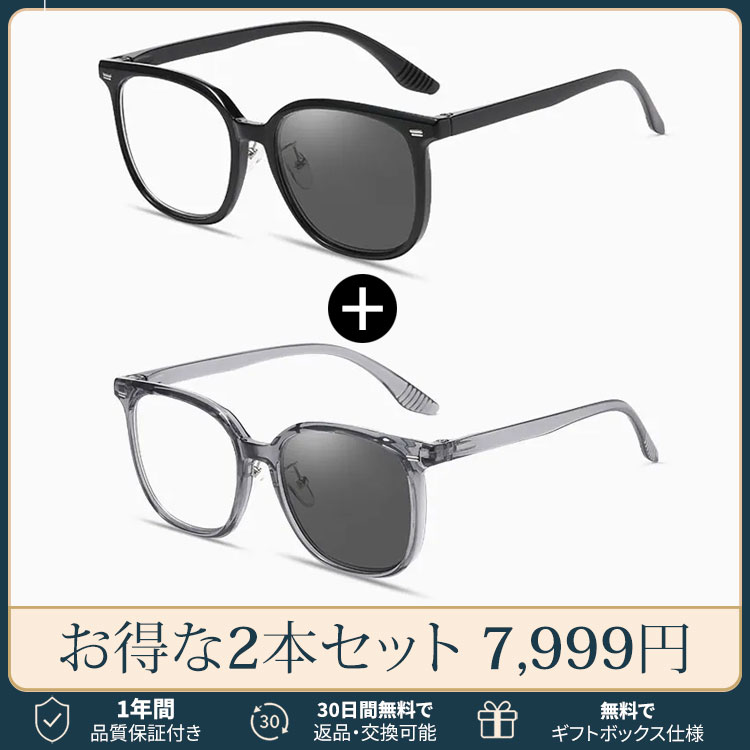 【調光レンズ・光に合わせて変化】Eterlens 紫外線で色が変わる老眼鏡｜滑り止めテンプル｜室外・室内兼用｜ユニセックス 商品画像 20