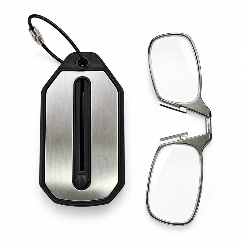 【超軽量4.3g・UVカット】Eterlens 鼻クリップ式リーディンググラス｜滑りにくいノーズパッド｜キーホルダー付き・持ち運び便利