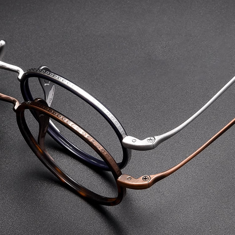 Eterlens｜高級感のあるS型鼻パッド彫刻模様メガネ｜度付き対応｜匠の技が光る一本