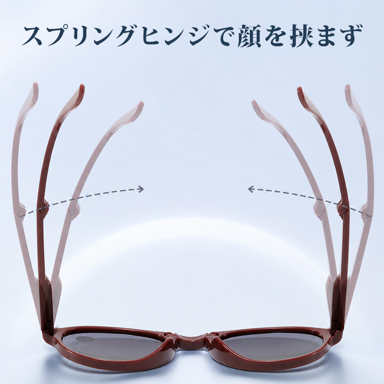 Eterlens | 三つ折り式持ち運び便利な老眼鏡付きサングラス | コンパクトに収納できる、掛け替えのわずらわしさを解消 |老眼鏡・サングラスの2in1