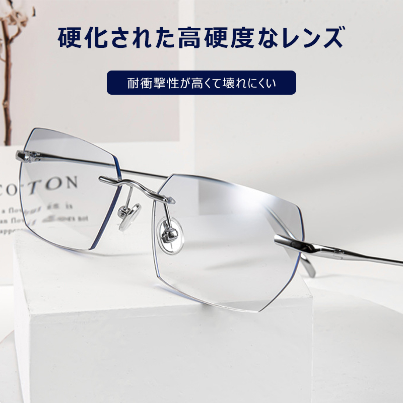 超軽量リムレスブルーライトカット老眼鏡 | Rimless Progressive - 商品画像 4/10