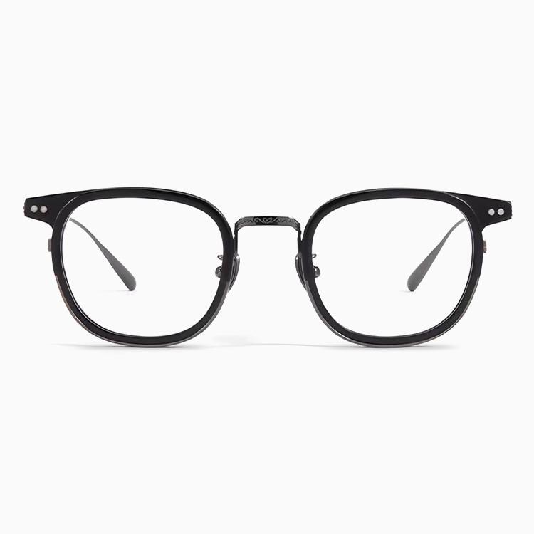 Eterlens｜高級感あふれる彫刻模様チタンメガネ｜度付き対応｜匠の技が光る一本