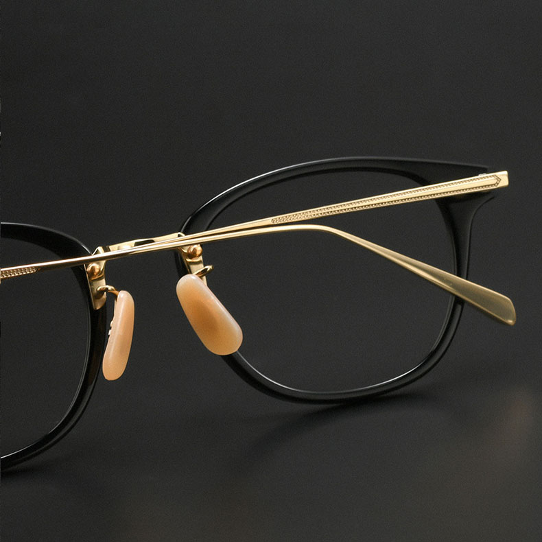 【小顔効果・異素材MIX】Eterlens 10.8g 度付きメガネ レディース おしゃれ | チタン×アセテート超軽量フレーム | 上品なキャットアイ型 - 商品画像 6/15 (CatEye RxReady)