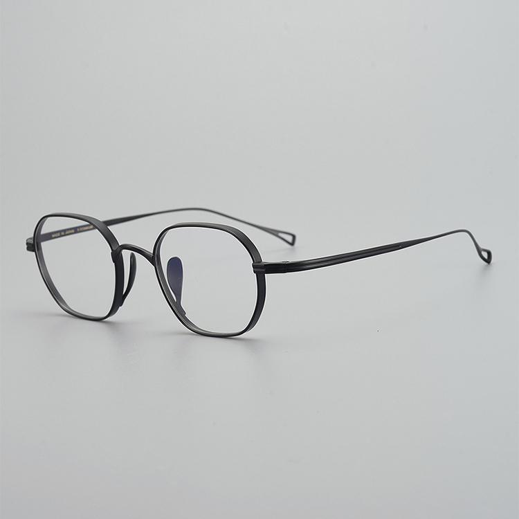 【小顔効果・個性的デザイン】Eterlens オーダーメイドメガネ 多角形 | 超軽量 9.7g 纯チタンフレーム | 度付き対応・幾何学モダン・男女兼用