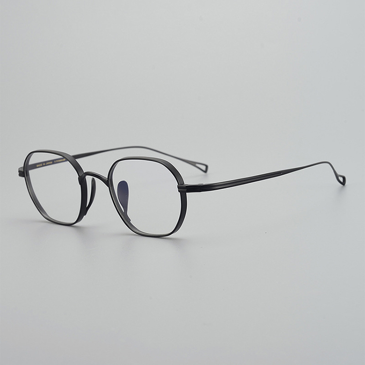 【小顔効果・個性的デザイン】Eterlens オーダーメイドメガネ 多角形 | 超軽量 9.7g 纯チタンフレーム | 度付き対応・幾何学モダン・男女兼用