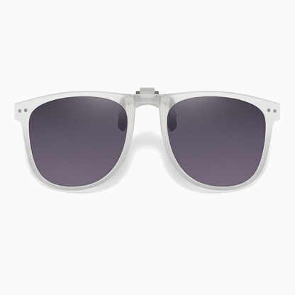 Eterlens｜リベット付きメタルフレーム｜偏光・眩しさ対策｜跳ね上げ式折りたたみクリップオンサングラス