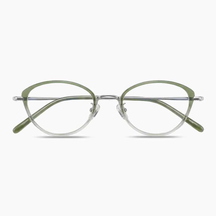 Eterlens｜純チタン＋TR超軽量キャットアイメガネ｜度付き対応｜さりげない小さめカーブ｜すっぴんでも肌映え