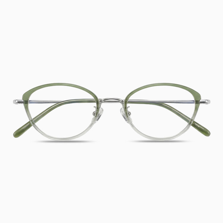 Eterlens｜純チタン＋TR超軽量キャットアイメガネ｜度付き対応｜さりげない小さめカーブ｜すっぴんでも肌映え