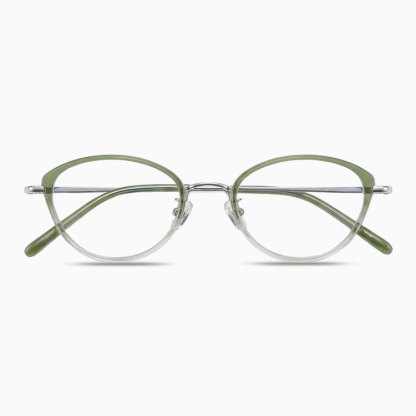 Eterlens｜純チタン＋TR超軽量キャットアイメガネ｜度付き対応｜さりげない小さめカーブ｜すっぴんでも肌映え