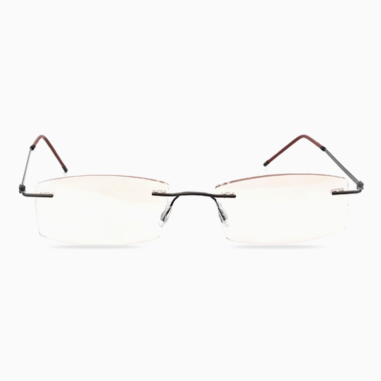 Eterlens｜超軽量カーキレンズリムレス老眼鏡｜ブルーライトカット｜大人のビジネススタイルに