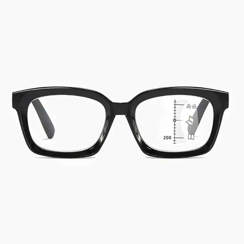 知性の窓  | ブルーライトカット老眼鏡ビッグフレームウェリントン型 | Black | Eterlens