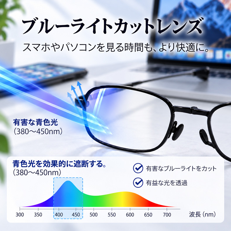 【車のキーほどのコンパクトサイズ】 Eterlens 超小型 折りたたみリーディンググラス │ ブルーライトカット対応 │スマホ・PC用 男女兼用