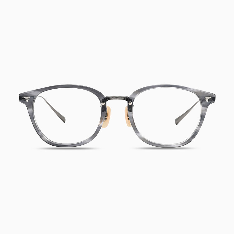 Eterlens|クラシックなボストン型アセテートチタンメガネ|メタルブリッジ|オーダーメイド