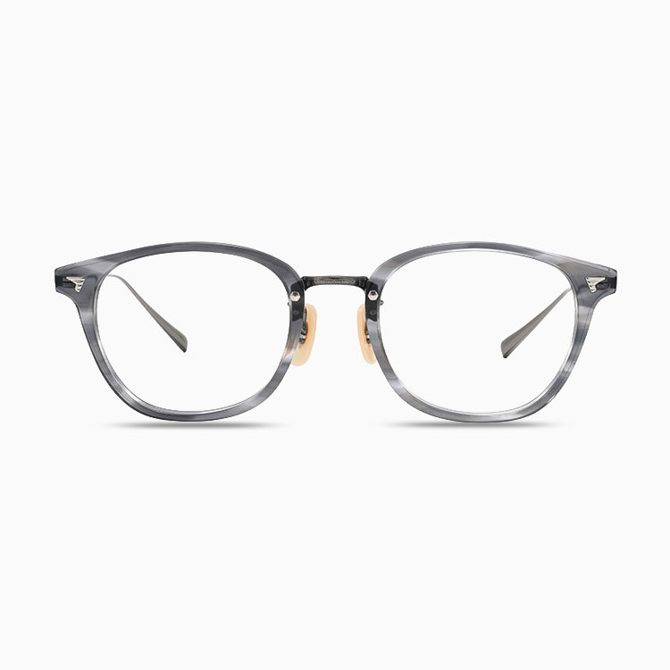 Eterlens|クラシックなボストン型アセテートチタンメガネ|メタルブリッジ|オーダーメイド