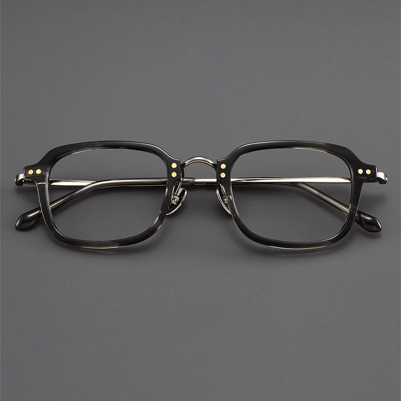 【10g超軽量・無重力フィット】Eterlens 度付きメガネ｜高級アセテート×チタン｜洗練スクエアフレーム｜軽量・高耐久｜メンズ・レディース兼用 - 商品画像 8/10 (Round RxReady)