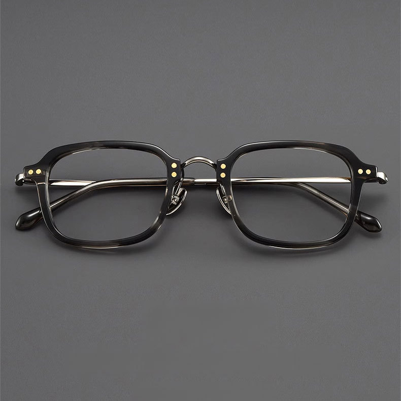 Eterlens｜日系デザイナーによるレトロ風メガネ｜高級なアセテートチタン製小さめスクエアフレーム