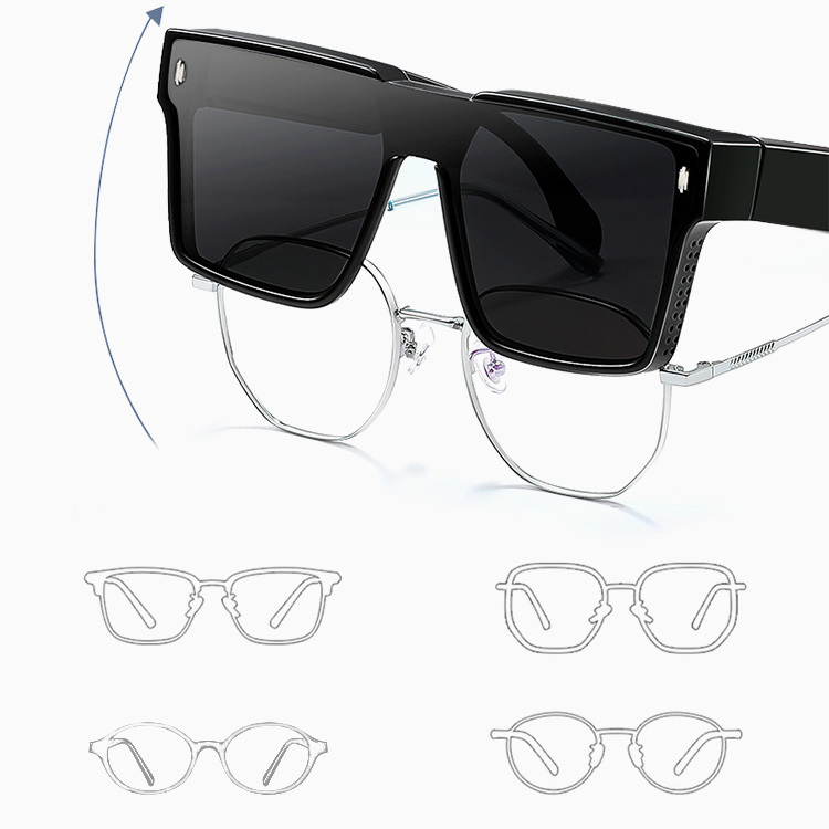 Eterlens｜大きめスクエア型ドライブメガネ｜UVカット偏光レンズ｜欧米風オーバーグラス-Eterlens