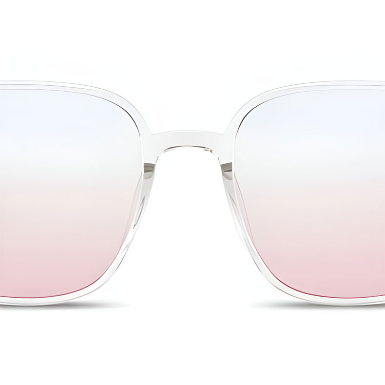 Eterlens | 10g ビッグフレームチークカラーレンズメガネ | 小顔効果ブルーライトカット | ガーリースタイル