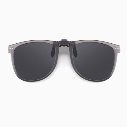 Eterlens｜リベット付きメタルフレーム｜偏光・眩しさ対策｜跳ね上げ式折りたたみクリップオンサングラス